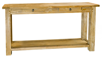 Konsolentisch aus Massivholz Teak Dengkleh zwei Schubladen