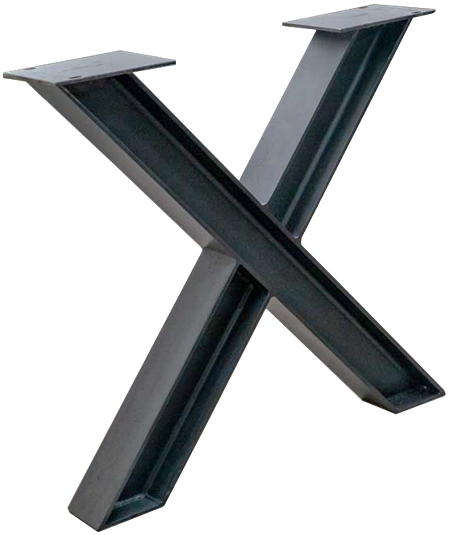 Tischfuß X-Form offenes Profil